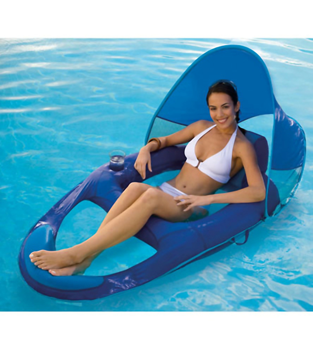 pool float with sunshade