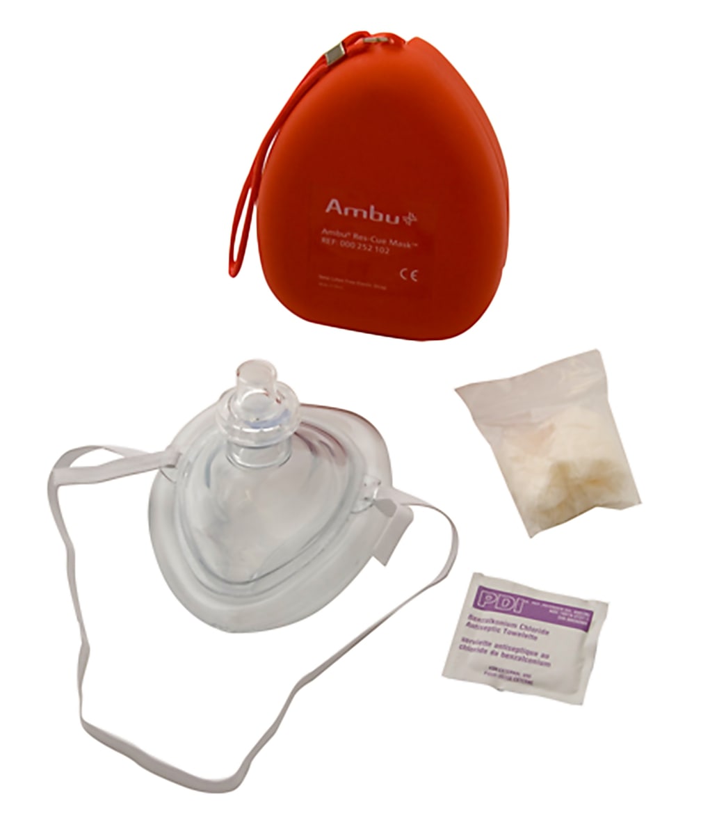 KEMP AMBU CPR Pocket Mask w/O2 Inlet & Kit at