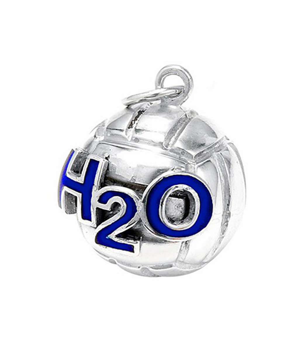 Sports Collection Jewelry Large Silver Water Polo Ball with H2O Pendant