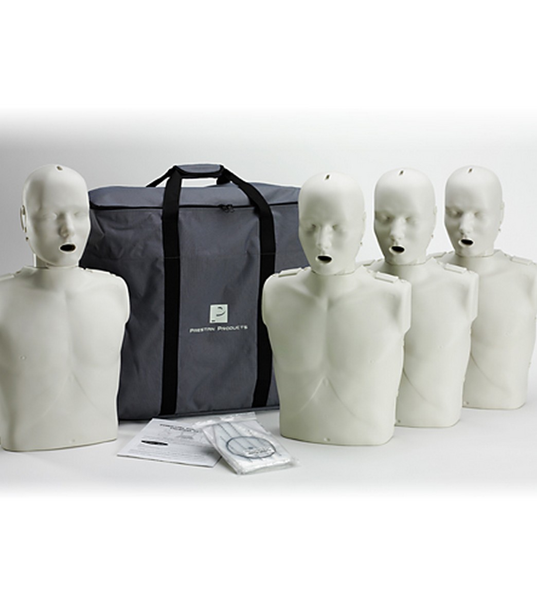 Prestan Professional Adult CPRAED Training Manikins 4 Pack & Kit at