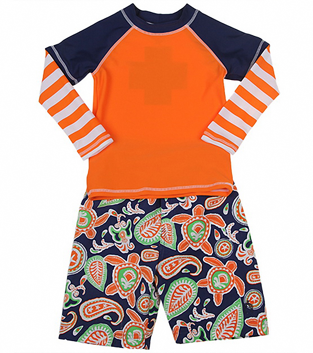 Cabana Life Boys Paisley Turtle Rashguard Set 2t 7 At 2355