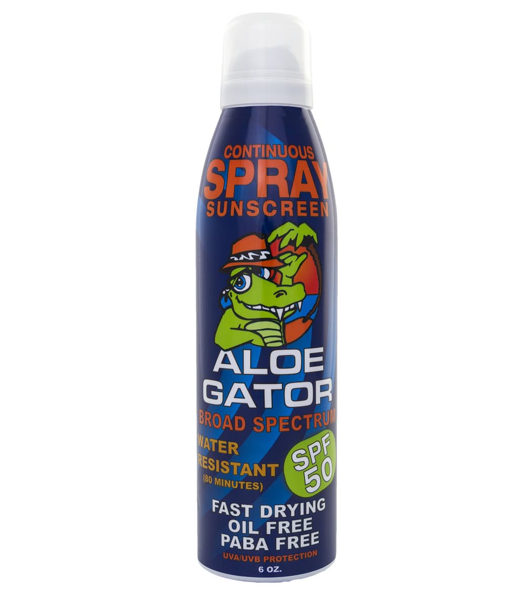 Aloe Gator Spf 50 Adult Continuous Spray 6 Oz Sunscreen - Swimoutlet.com