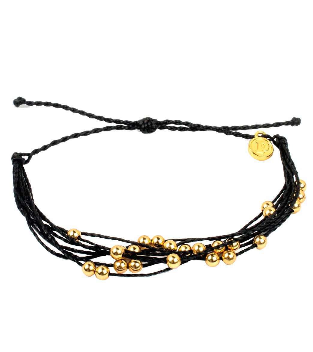 Pura Vida Gold Beaded Black Bracelet At