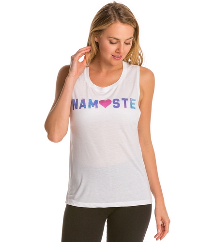 Yoga Rx Namaste Heart Muscle Workout Shirt at YogaOutlet.com