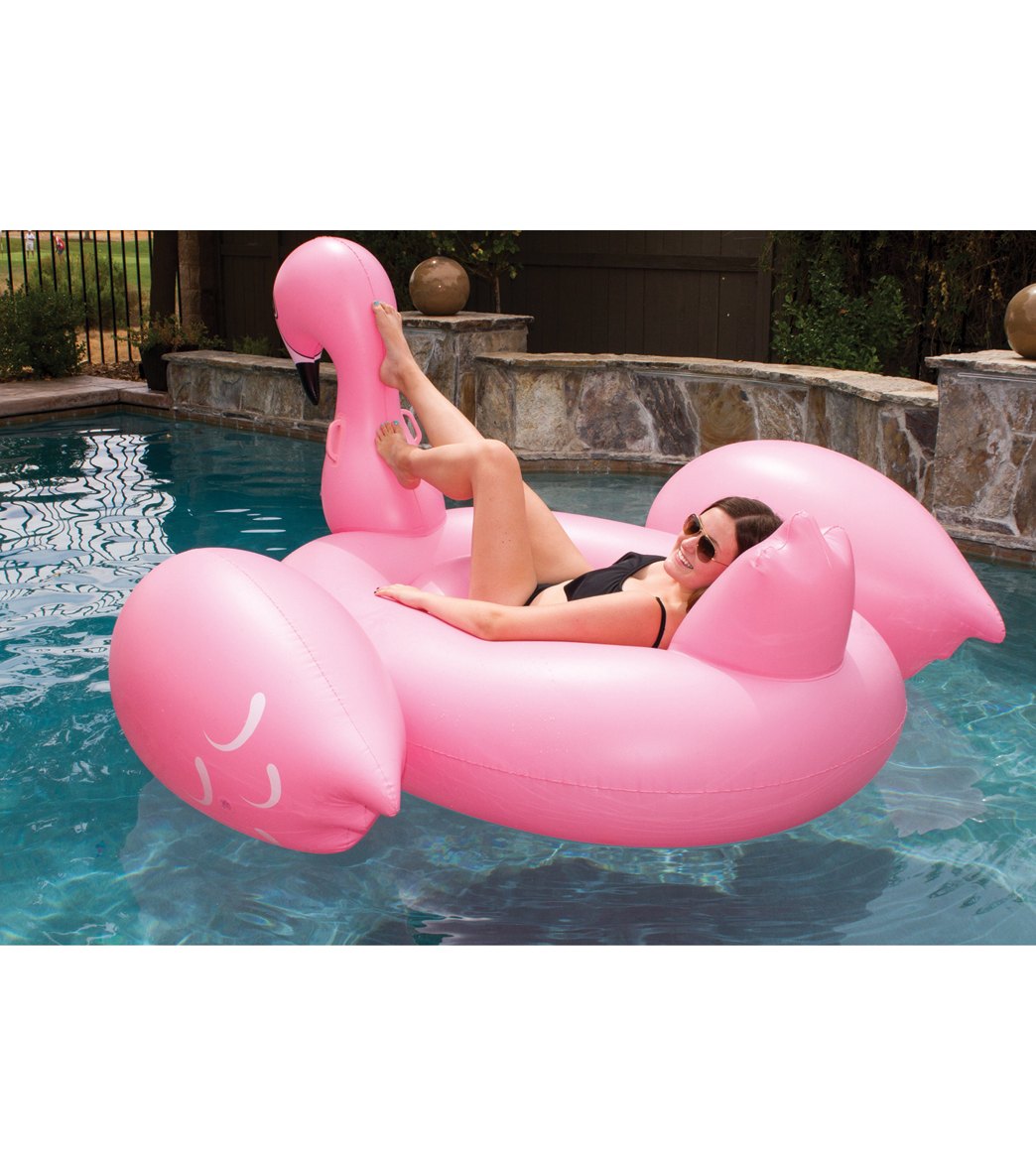 Poolmaster Jumbo Flamingo Inflatable Pool Lounger Multi Color - Swimoutlet.com