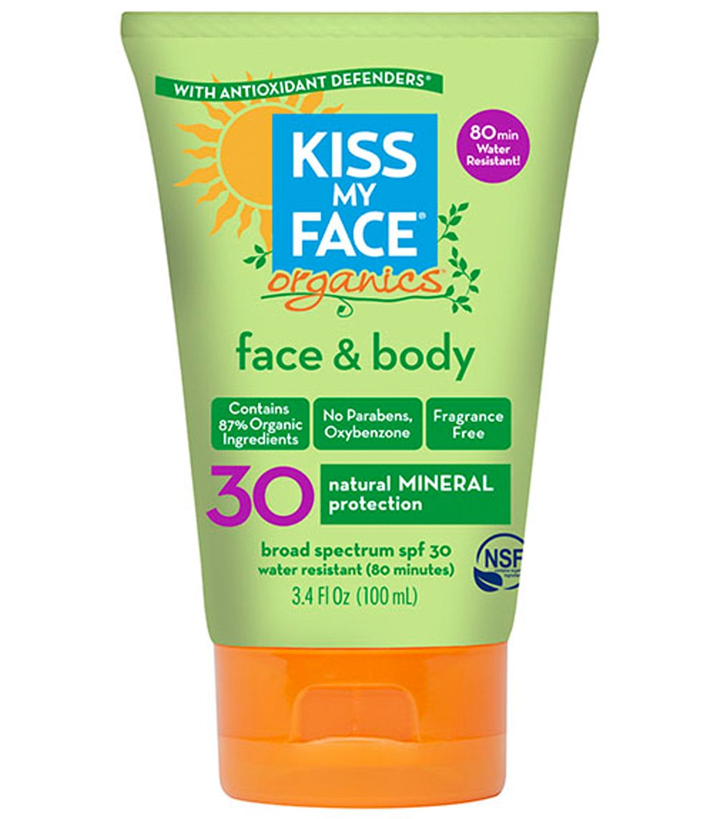 kiss my face organics face & body mineral sunscreen spf30