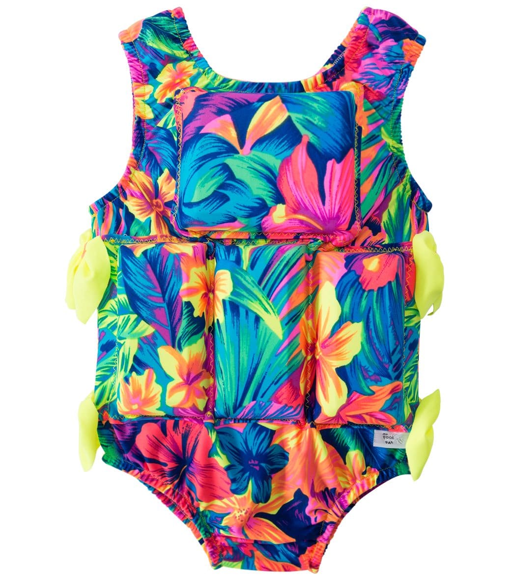 My Pool Pal Girls' Tahitian Floral Floatation Swimsuit - Small 30-40Lbs Multi Color Polyester/Spandex - Swimoutlet.com