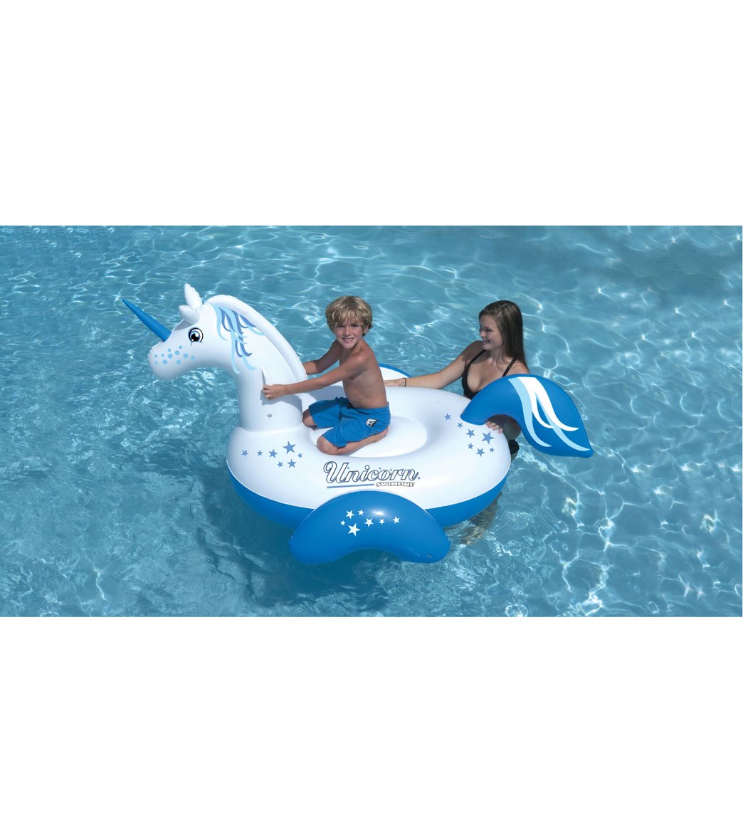 Swimline Giant Unicorn Ride-On Lounger Multi Color Plastic - Swimoutlet.com