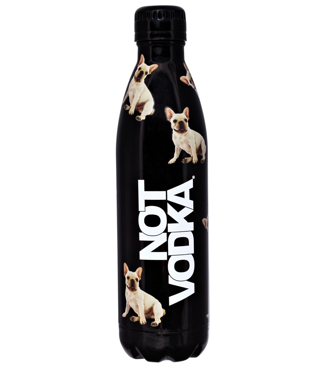 Not Vodka French Bulldog Puppies Black 25oz. Water Bottle at