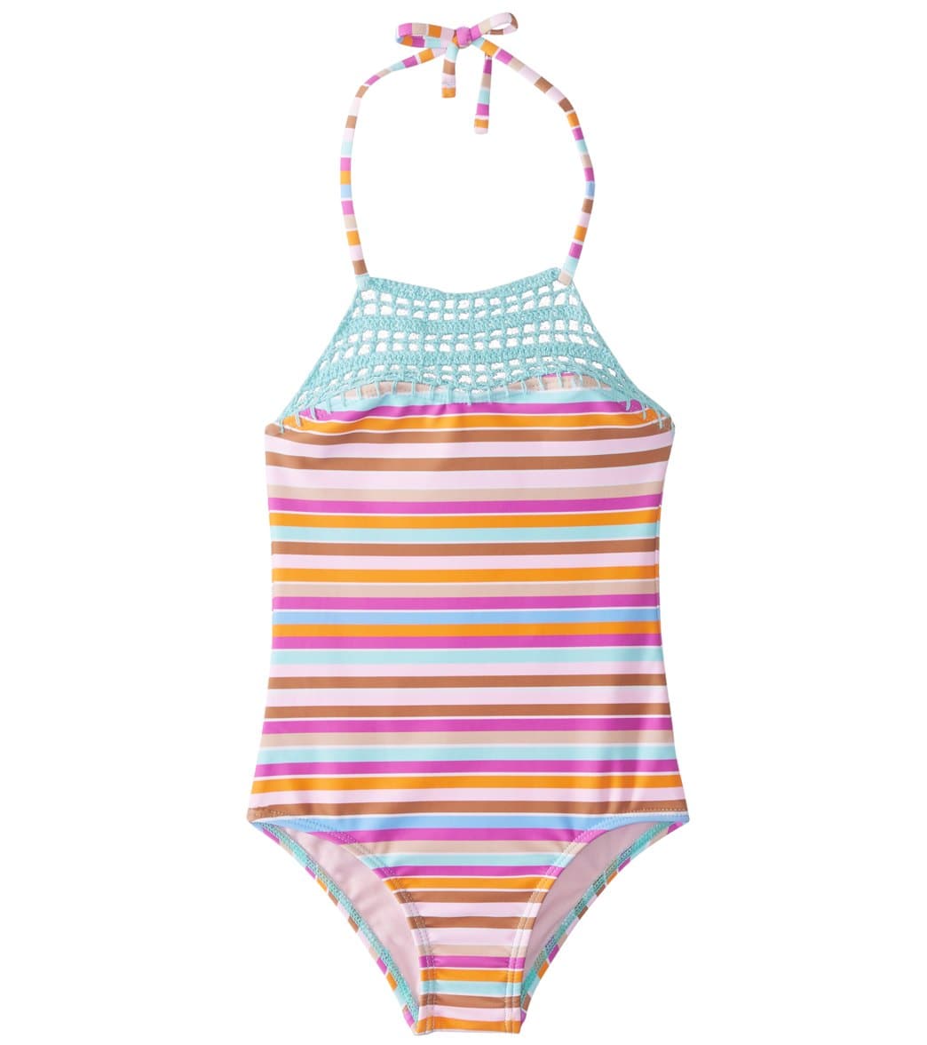 Raisins Girls' Laguna Stripes Blossom One Piece Swimsuit (Little Kid ...