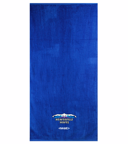  Wearverville Waves - Royal Comfort Terry Velour Beach Towel 32" X 64"