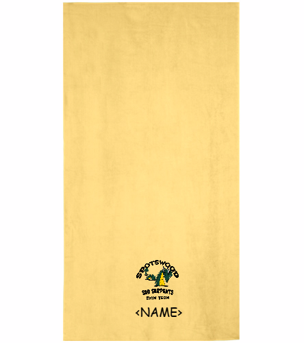 Sea Serpent Towel - Royal Comfort Terry Velour Beach Towel 32" X 64"