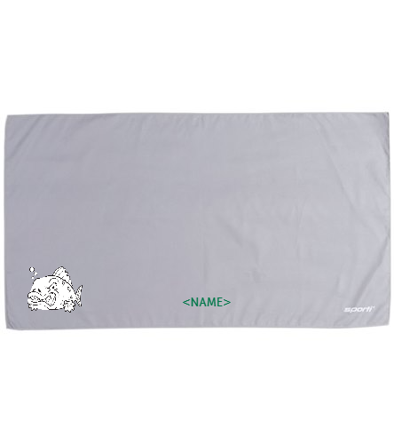 Personalized Dry Towel White Fish - Sporti 20" x 36" Microfiber Dry Sports Towel