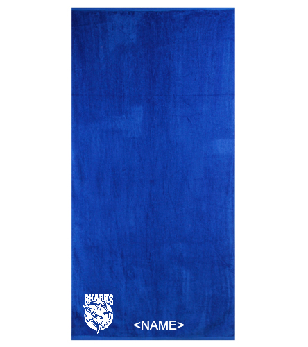 BCC Sharks Personalized Towel - Royal Comfort Terry Velour Beach Towel 32" X 64"