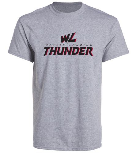 long logo gray - Gildan Unisex Cotton Crew Neck T-Shirt