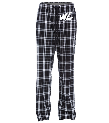 black/white logo - District Unisex Flannel Plaid Pant