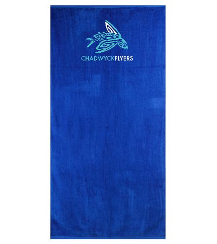Flyers towel, royal - Royal Comfort Terry Velour Beach Towel 32" X 64"