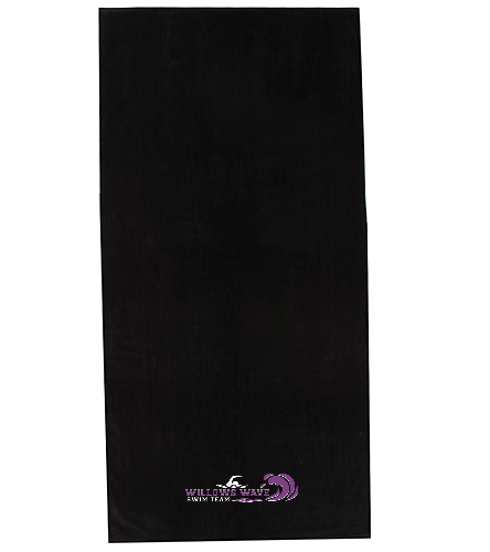Willow Black Velour Towel - Royal Comfort Terry Velour Beach Towel 34"X 70"