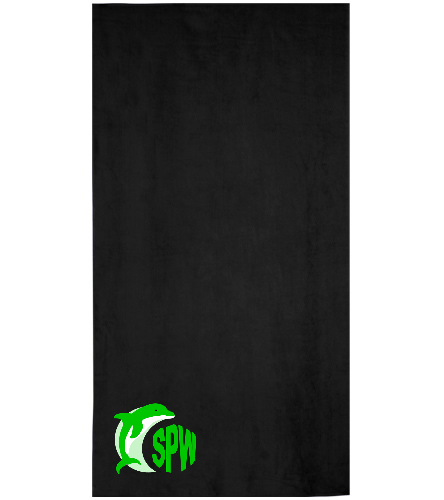 Black Towel SPW - Royal Comfort Terry Velour Beach Towel 32" X 64"