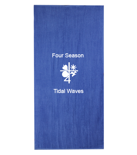 4S Blue Towel - Diplomat Terry Velour Beach Towel 30" x 60"