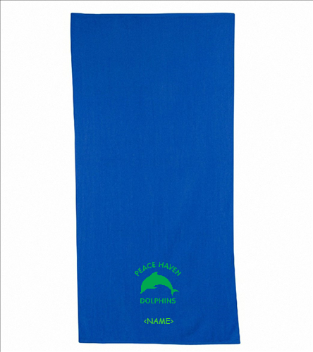 PHD Personalized Towel - Diplomat Terry Velour Beach Towel 30" x 60"