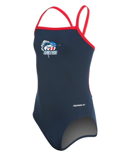 PSS Youth Thin Strap - Sporti HydroLast Piped Thin Strap One Piece Swimsuit Youth (22-28)