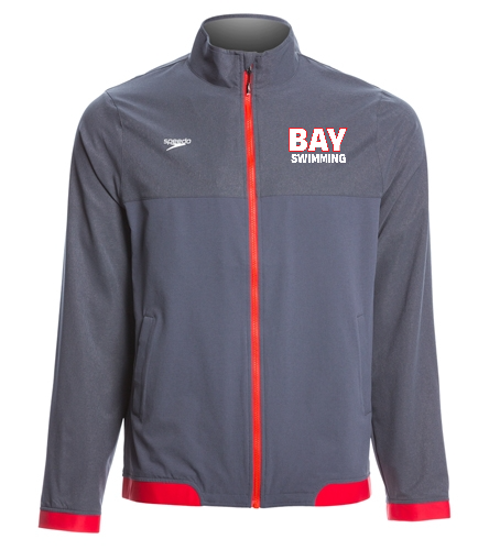 BAY Red/Gray Speedo Men's Warm-Up Jacket - Speedo Men's Tech Warm Up Jacket