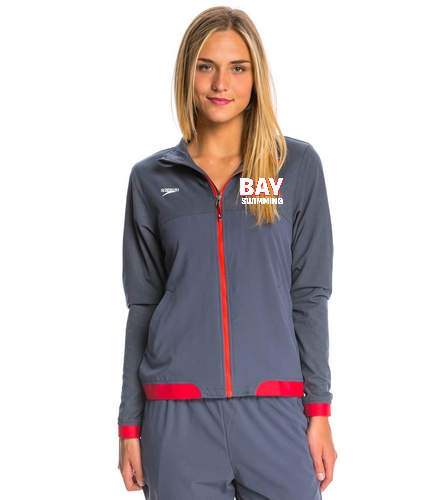 BAY Red/Gray Speedo Women's Warm Up Jacket - Speedo Women's Tech Warm Up Jacket