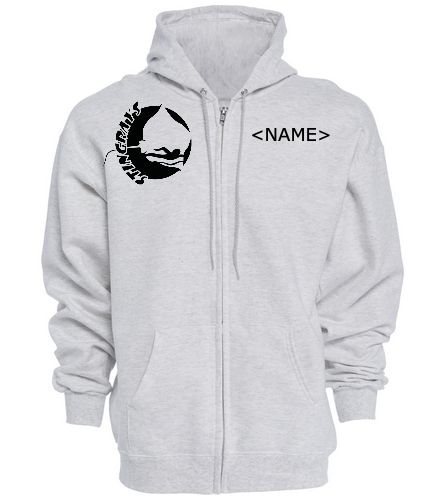 gray zip hoodie with name and logo - Hanes Unisex Full Zip Hoodie