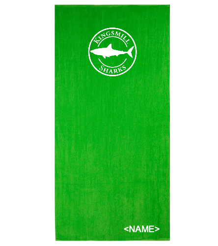 Sharks logo with name - Diplomat Terry Velour Beach Towel 30" x 60"