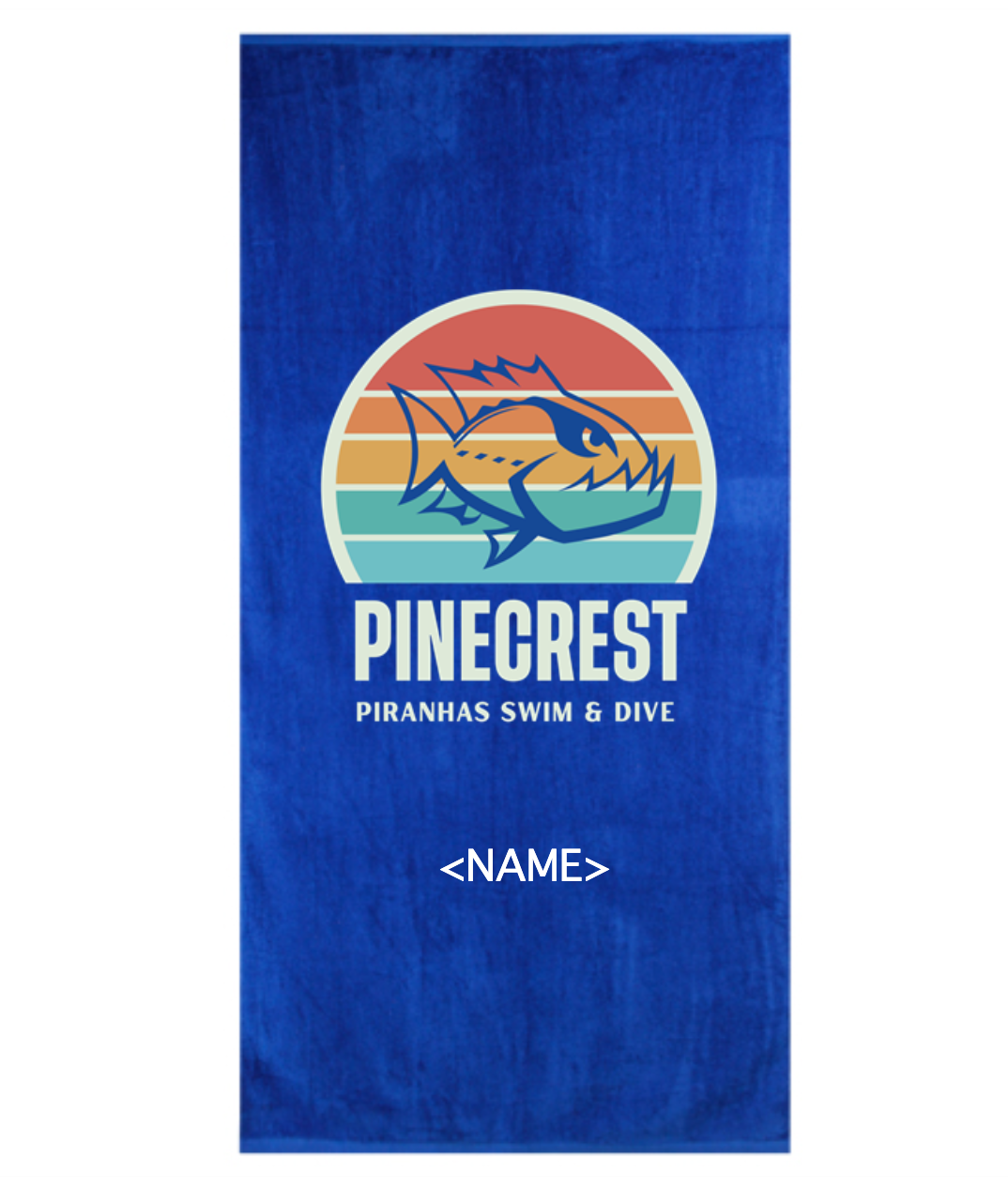Piranha Sunset - Royal Comfort Terry Velour Beach Towel 32" X 64"