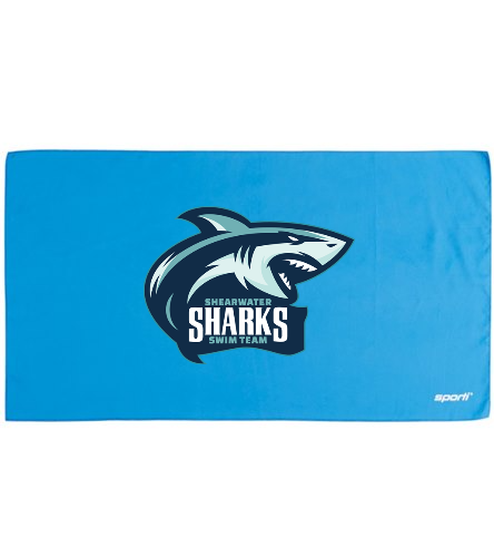 Shearwater Sharks Blue - Sporti 20" x 36" Microfiber Dry Sports Towel