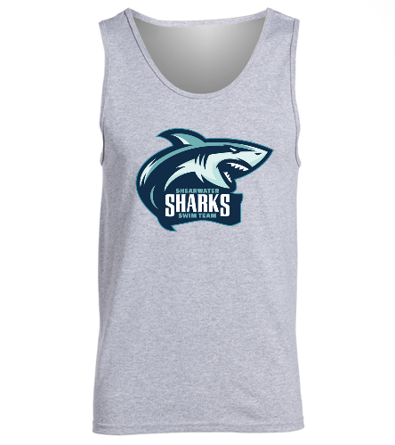 Sharks Logo - Grey - SwimOutlet Men's Cotton Tank Top