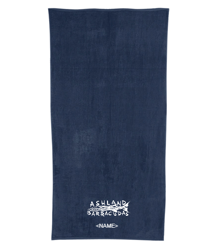 AB Navy Team Towel - Royal Comfort Terry Velour Beach Towel 32" X 64"