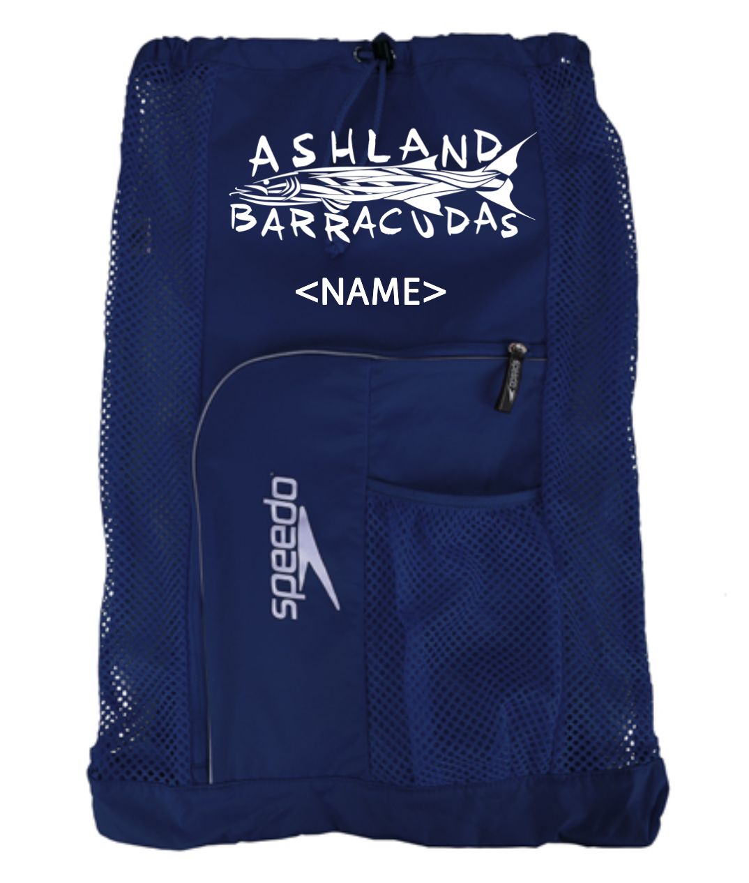 Speedo Deluxe Ventilator Mesh Bag Navy with Name - Speedo Deluxe Ventilator Mesh Bag