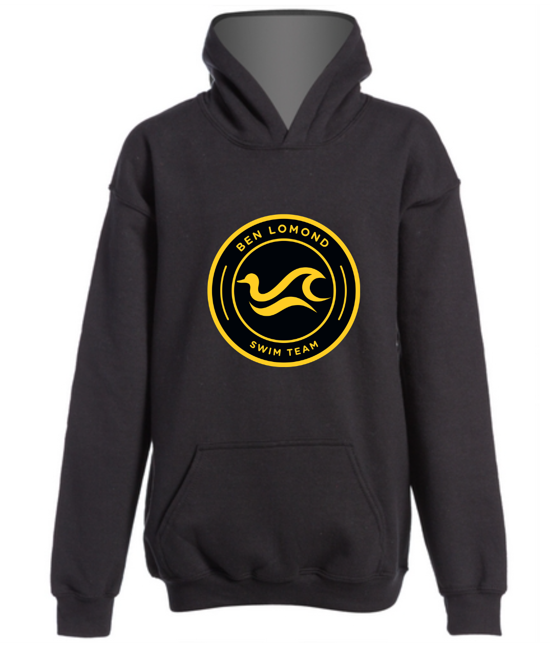 Ben Lomond Logo Hoodie - Black - Gildan Youth Heavy Blend Hooded Sweatshirt