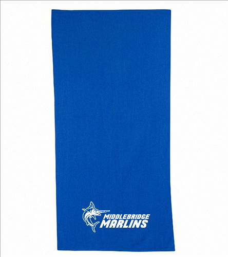 Marlins Blue - Diplomat Terry Velour Beach Towel 30" x 60"
