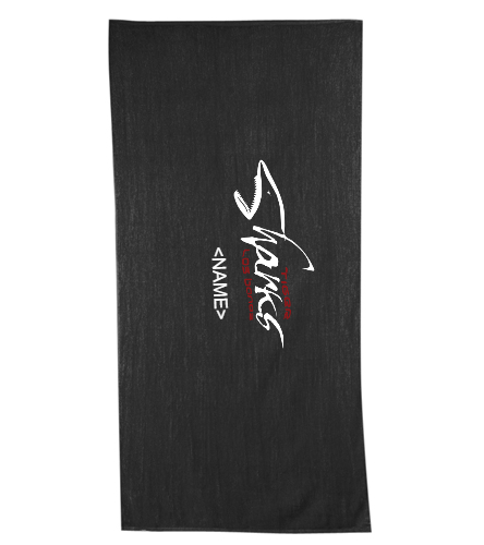 Los Banos Tiger Sharks Towel 30x60 - Diplomat Terry Velour Beach Towel 30" x 60"