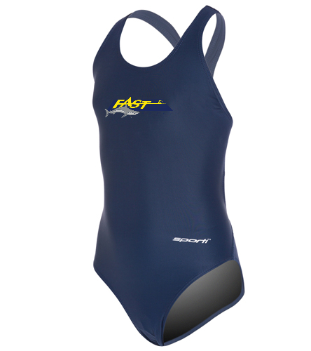 FAST Youth Wide Strap - Sporti Solid Wide Strap One Piece Swimsuit Youth (22-28)