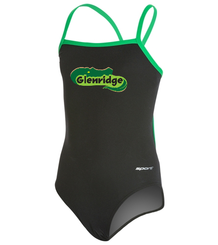 Girls' Glenridge Gators Team Suit - Sporti HydroLast Piped Thin Strap One Piece Swimsuit Youth (22-28)