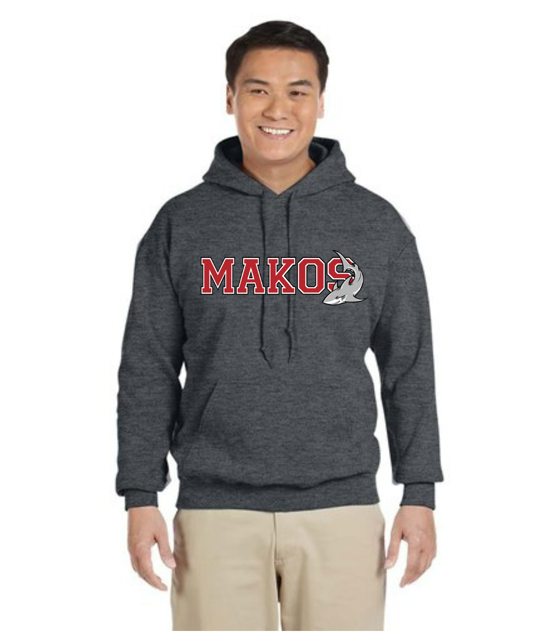 Dark Heather Adult Hoodie - Gildan Unisex Heavy Blend Hooded Sweatshirt