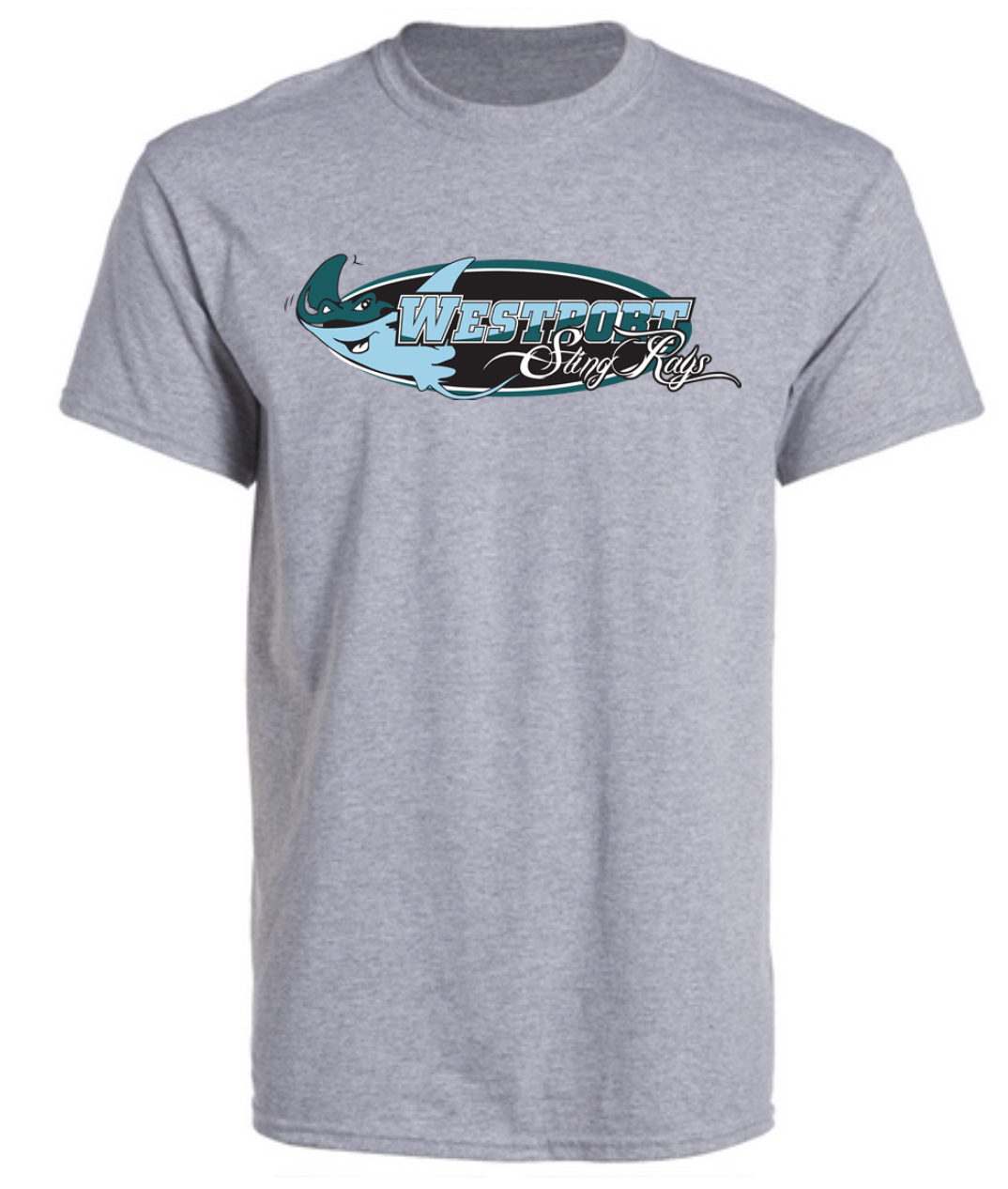 gray unisex tshirt with stingray - Gildan Unisex Cotton Crew Neck T-Shirt