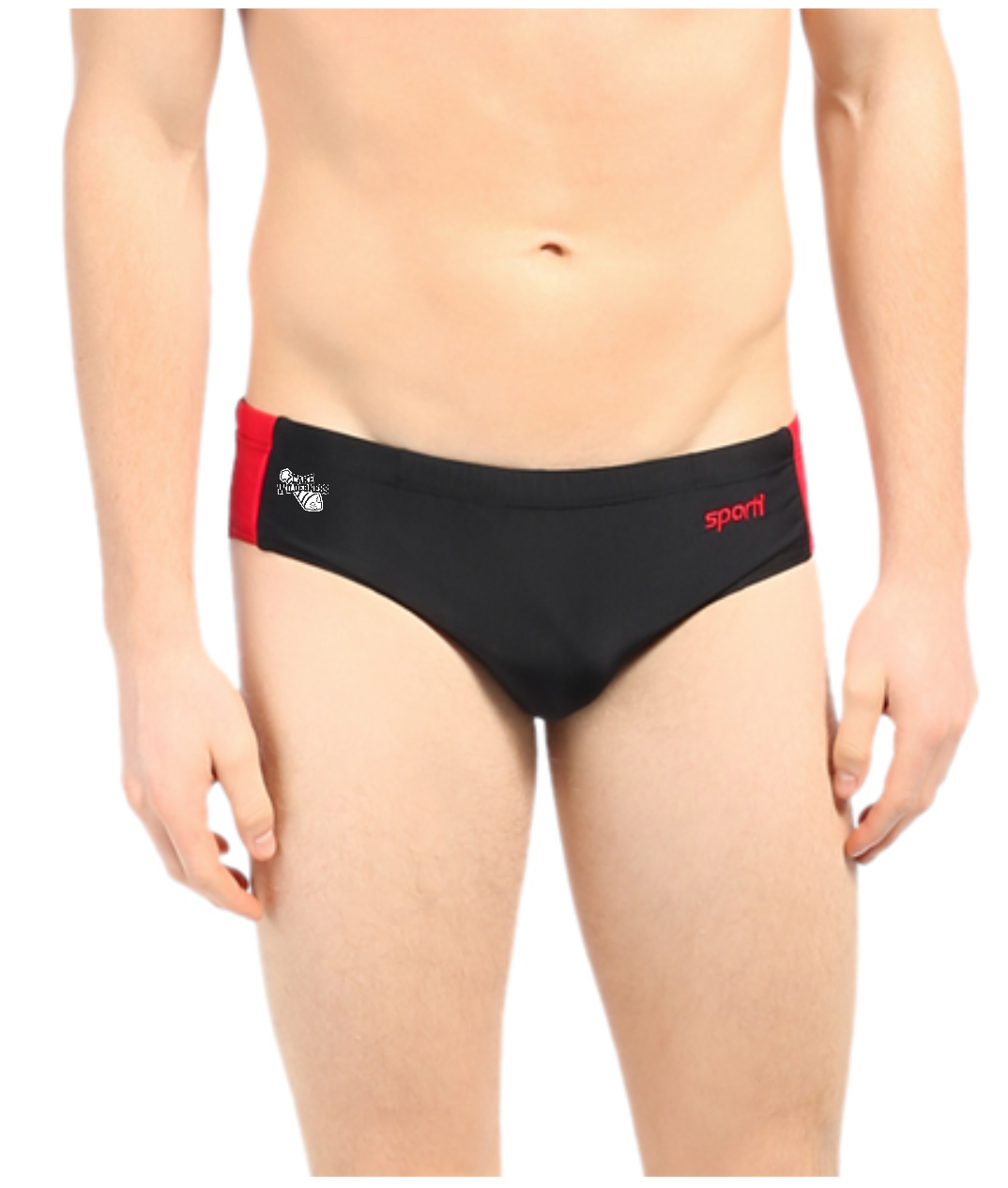Sporti brief red/black - Sporti Piped Splice Brief Swimsuit (22-40)