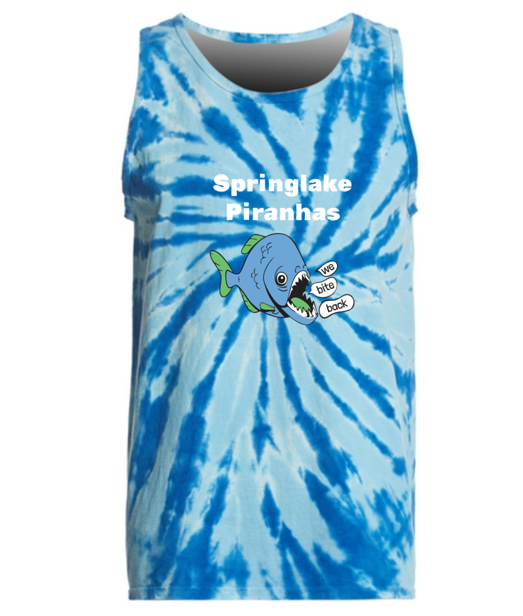 Springlake Piranhas Big Piranha Adult Tie Dye Tank - Port & Company Unisex Tie-Dye Tank Top