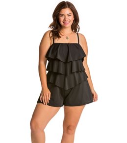 women's plus size swim romper