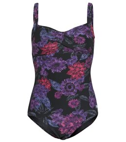 TYR Womens Primrose Twisted Controlfit Chlorine Resistant One Piece Swimsuit,Purple