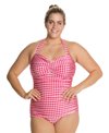 Esther Williams Plus Gingham Classic Sheath One Piece Swimsuit at