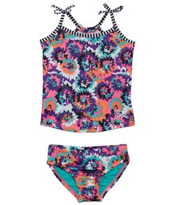 JESKIDS Little Girls Swimsuit Two Piece Tankini Swimwear Summer Bathing Suit with Boyshort 3-9 Years