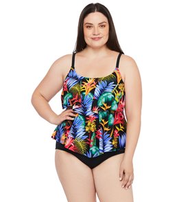 tiered ruffle tankini top plus size