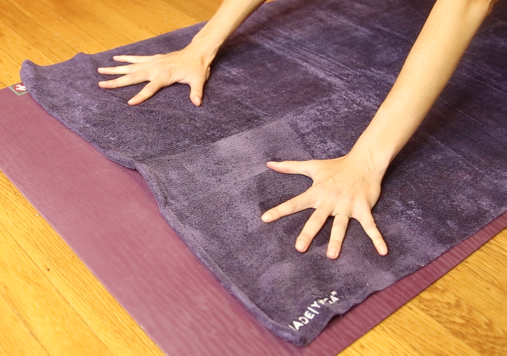 yoga mat and towel